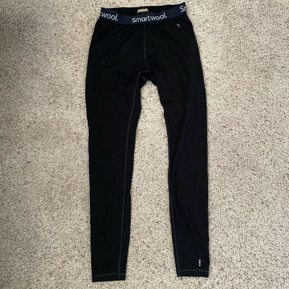 Smartwool women’s merino wool running tights size medium black stretch